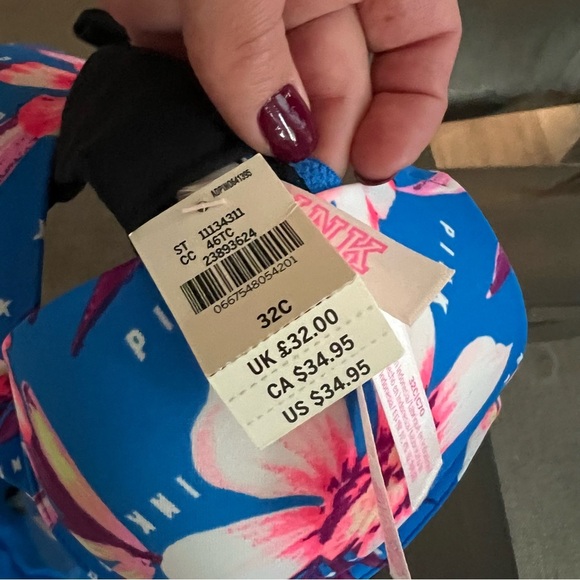 NWT! Victoria’s Secret PINK Tropical Push-Up Bra - 32C - Picture 8 of 8